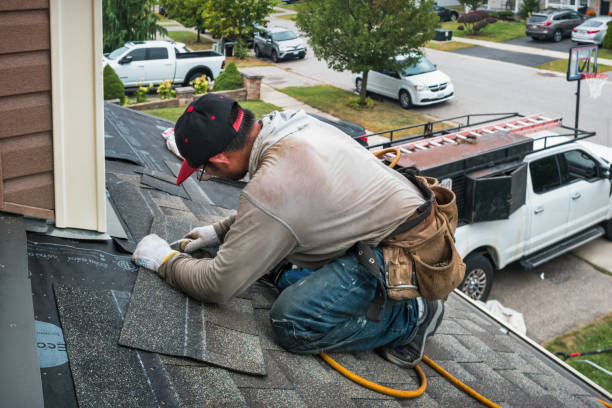 Professional Roofing technician working in York Harbor, ME